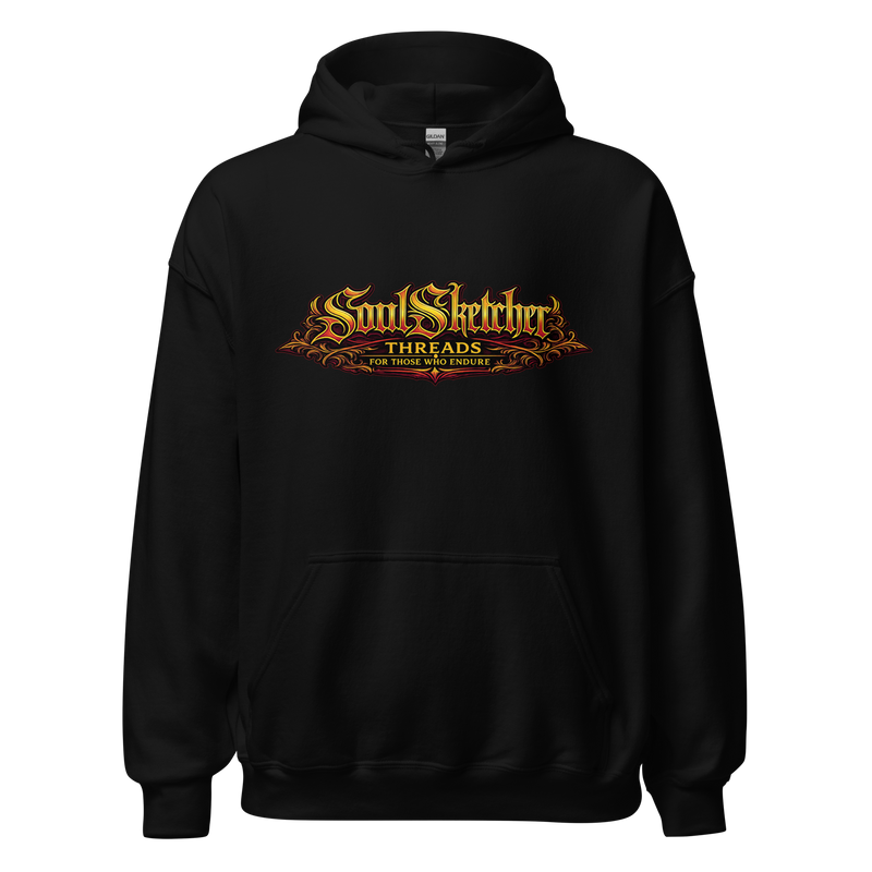 Bleeding Eye gothic hoodie black 3D front SoulSketcher Threads logo - dark art alt streetwear