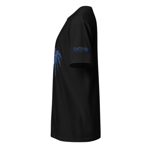 MalWear Coder's Spider mascot tee black left side - cyber goth hacker streetwear t-shirt 3D mock-up