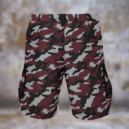 Super Freak - Red 3D Camo Cargo Shorts