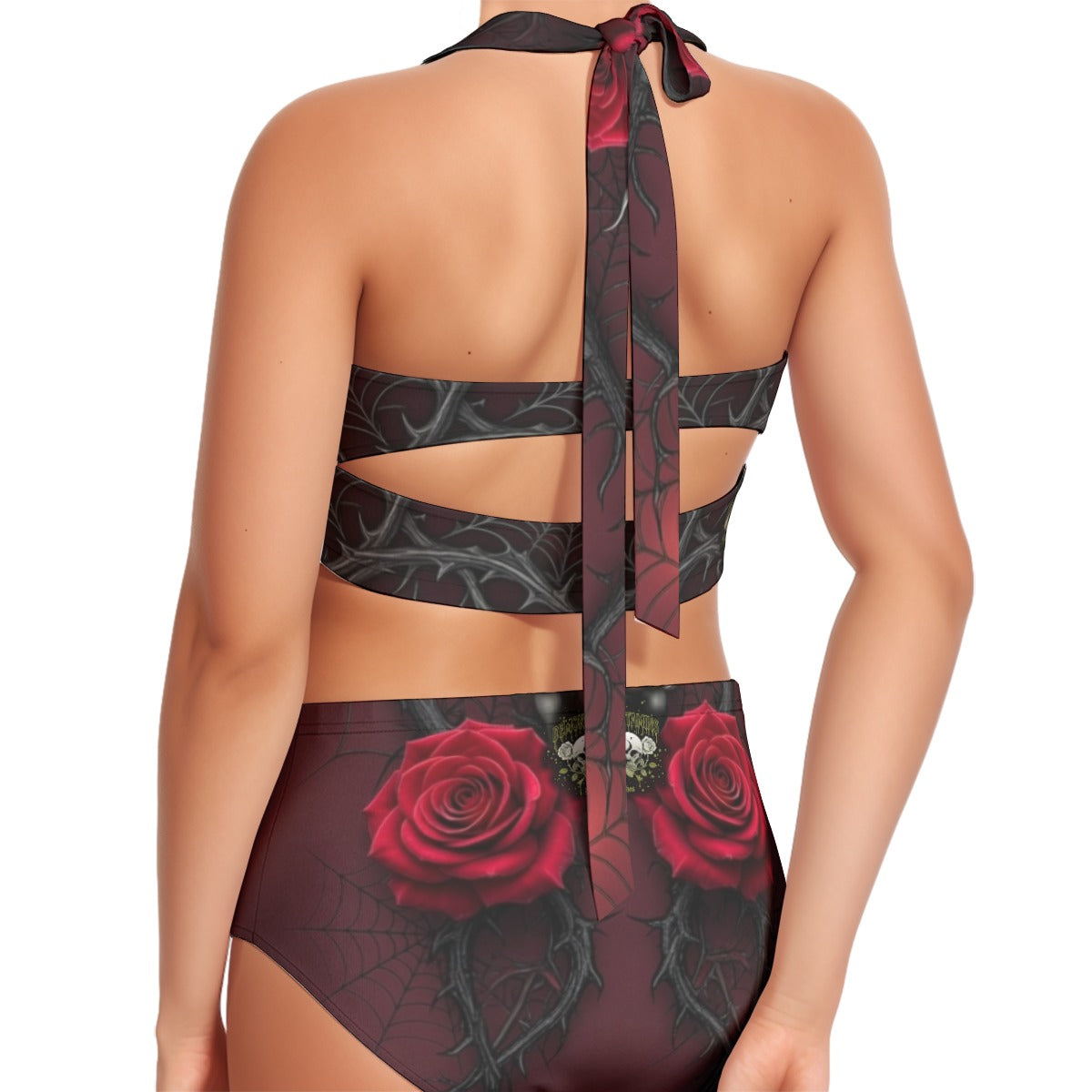 Morbid Elegance - Skull & Roses Bikini Set