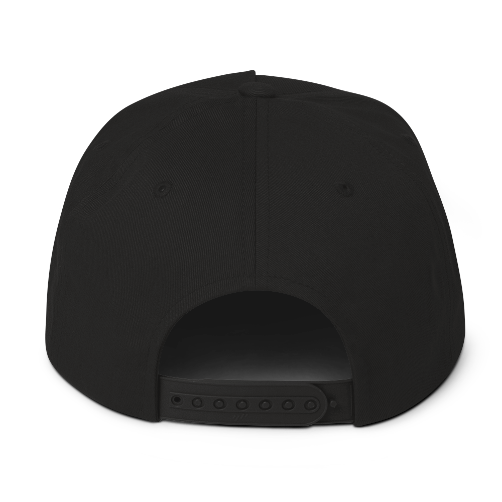 Bleeding Eye flat bill hat back view - adjustable snapback closure, black gothic streetwear cap
