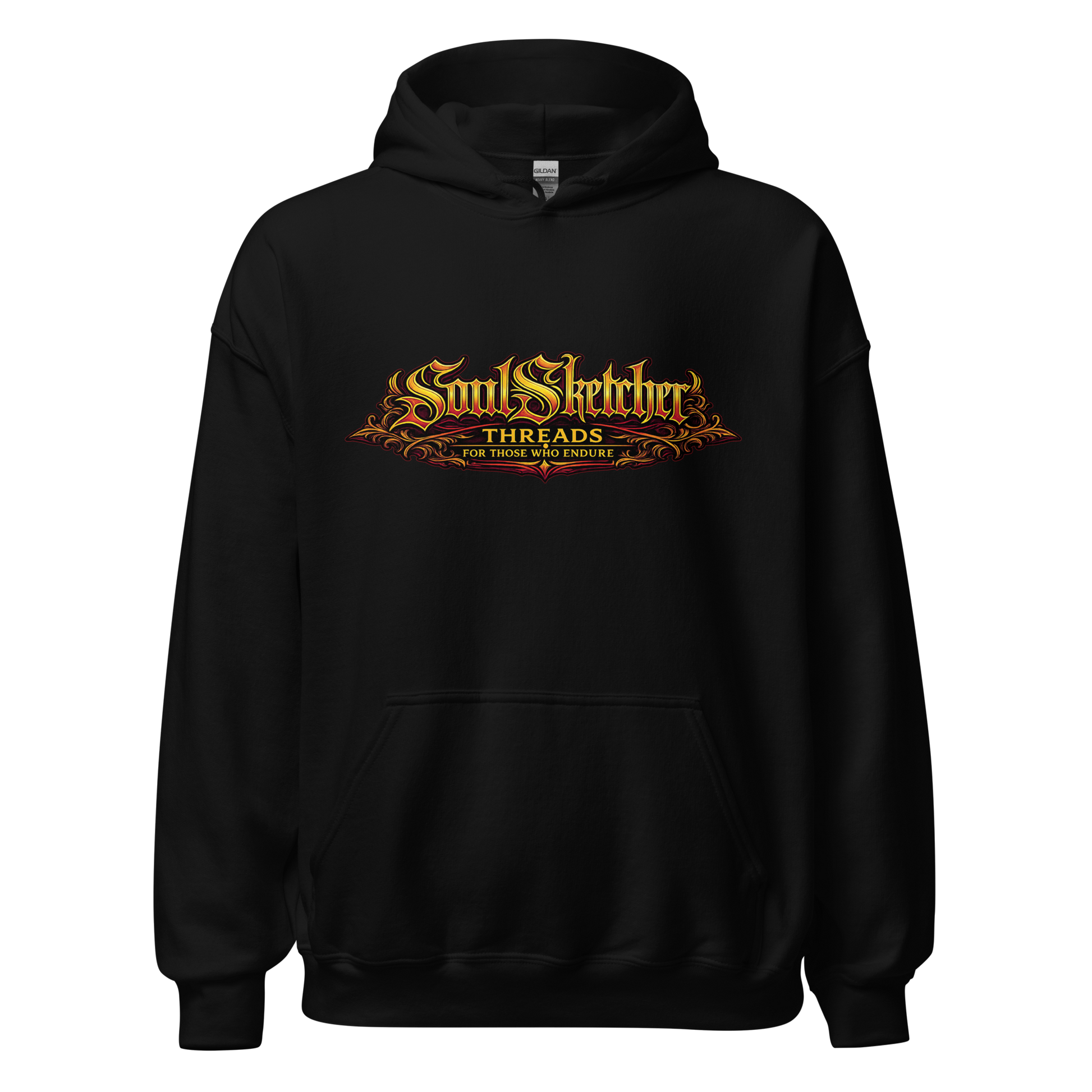 Bleeding Eye gothic hoodie black 3D front SoulSketcher Threads logo - dark art alt streetwear