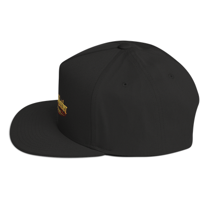 Bleeding Eye flat bill hat left side view - dark art blood tear artwork, alt gothic streetwear cap, 3D mock-up.