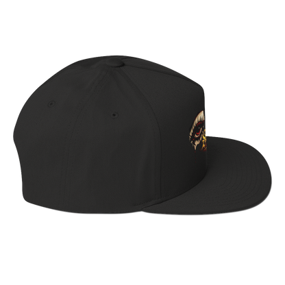 Bleeding Eye flat bill hat right side view - gothic dark art snapback, EMO alt fashion hat