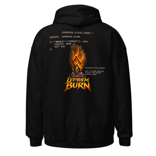 Hacktivist System Override hoodie black 3D back - cyber infosec dark alt streetwear