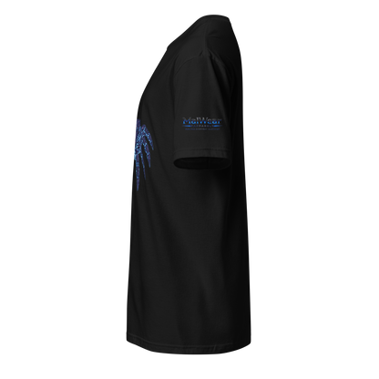 MalWear Coder's Spider mascot tee black left side - cyber goth hacker streetwear t-shirt 3D mock-up