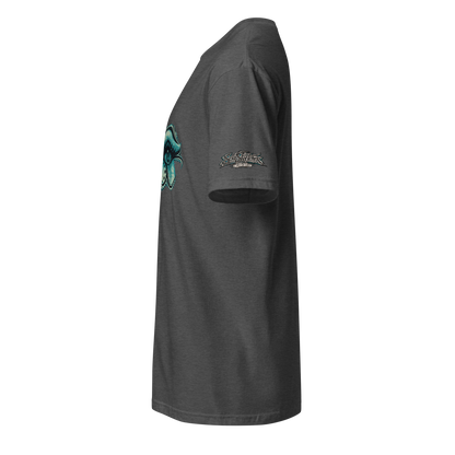 Nature's Eye tee heather grey left side - dark aesthetic gothic shirt, leaf demon streetwear