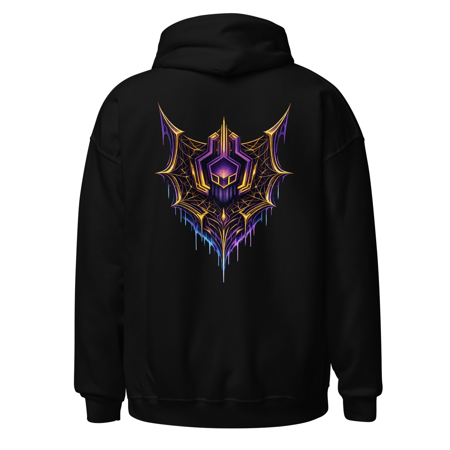 The Slick Programmer Hacktivist hoodie black 3D flat back - cyber dark alt streetwear
