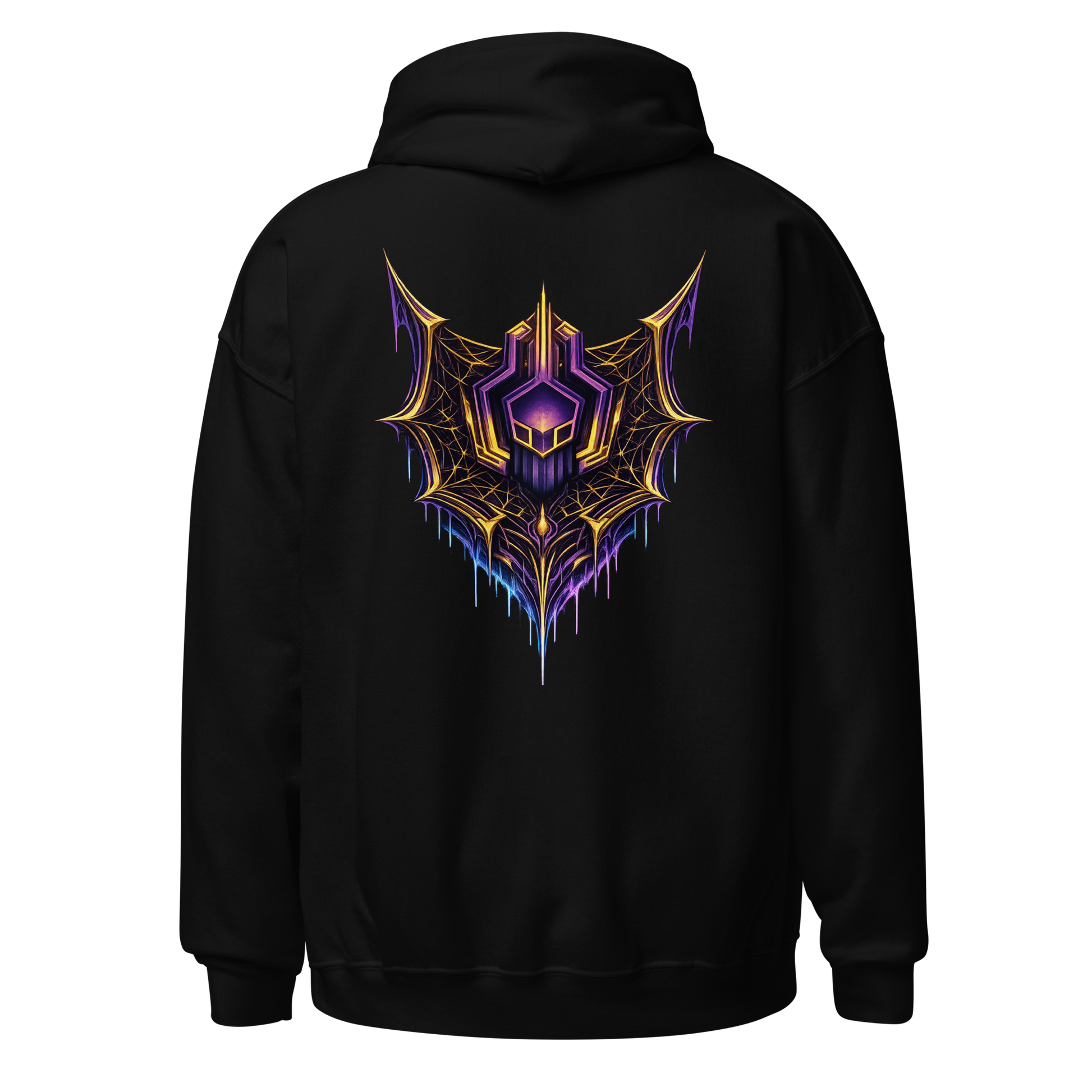 The Slick Programmer Hacktivist hoodie black 3D flat back - cyber dark alt streetwear