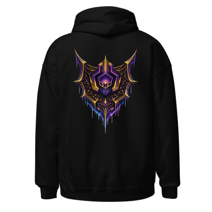 The Slick Programmer Hacktivist hoodie black 3D flat back - cyber dark alt streetwear