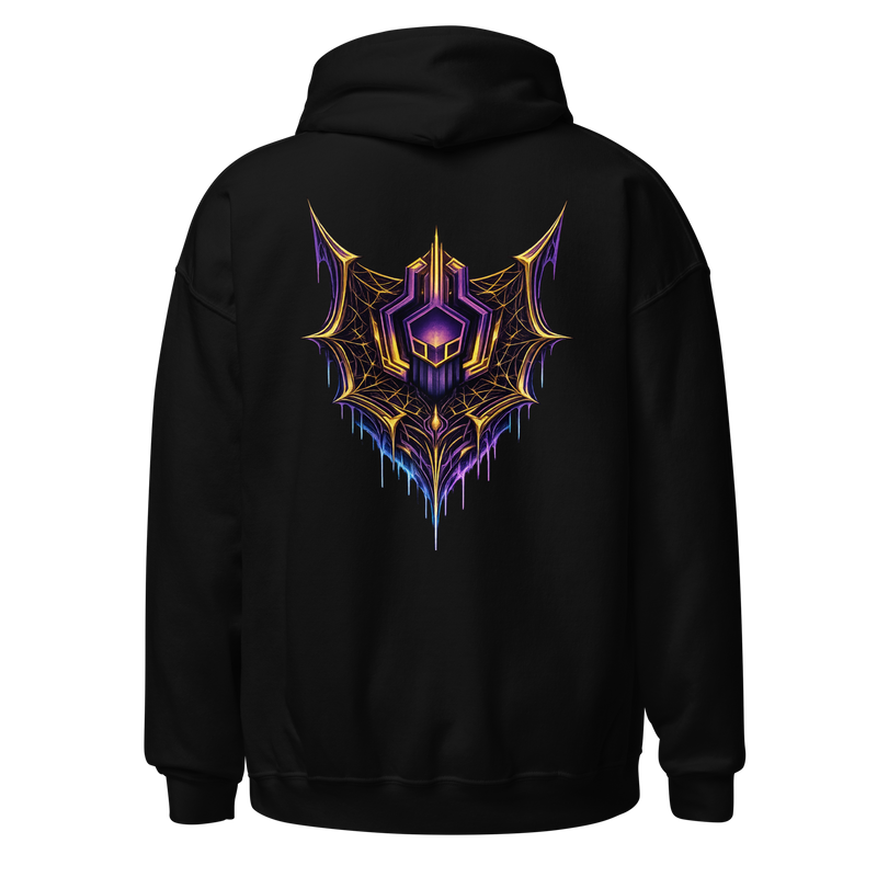 The Slick Programmer Hacktivist hoodie black 3D flat back - cyber dark alt streetwear
